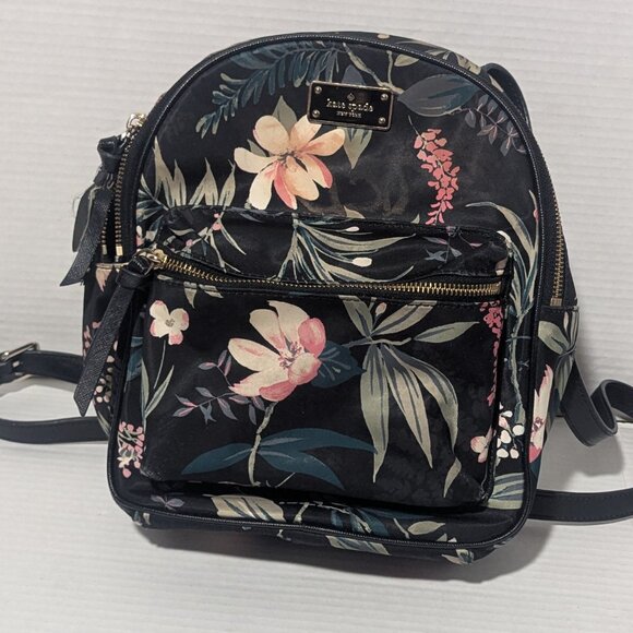 Kate Spade Small Bradley Wilson Road Botanical Floral Backpack WKRU5753 Black - Picture 2 of 9